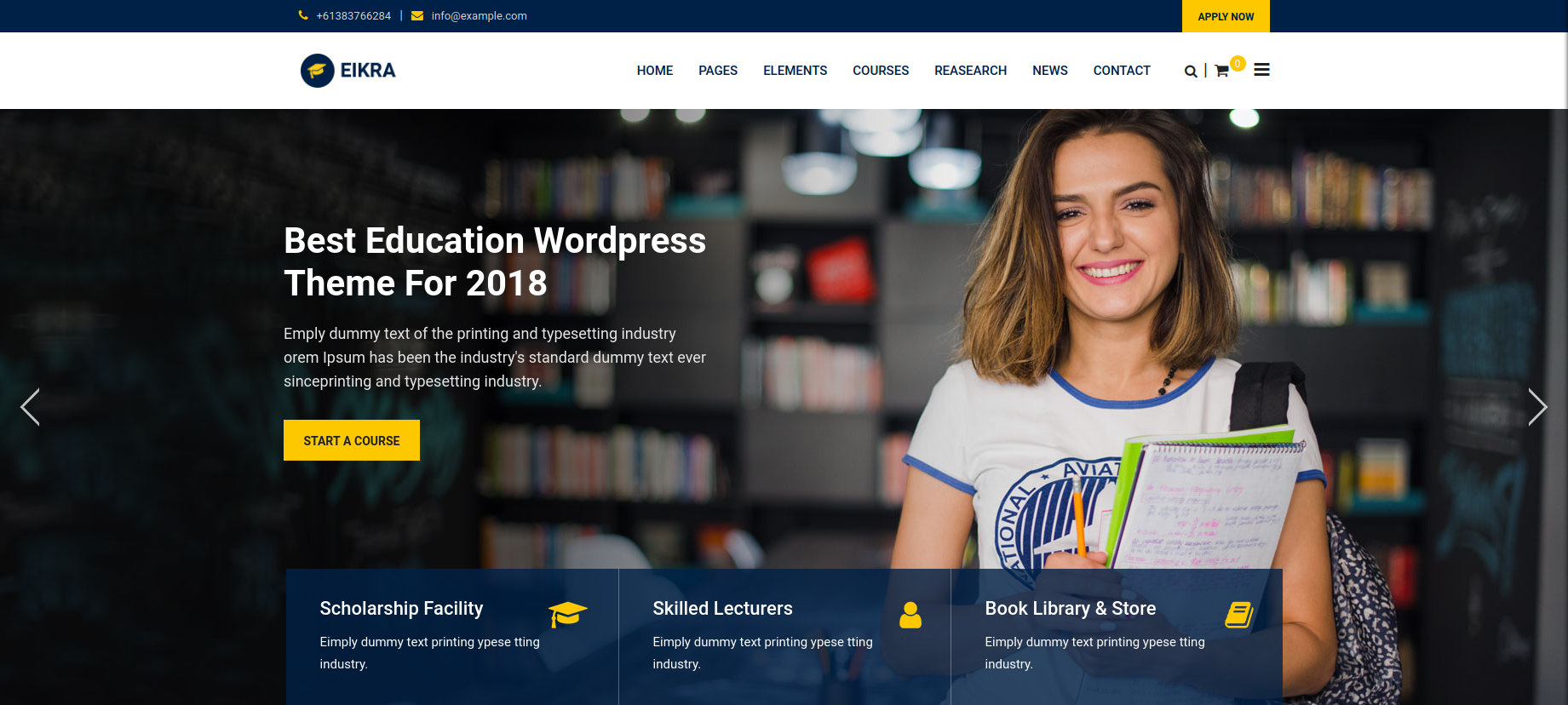 Eikra - Education WordPress Theme