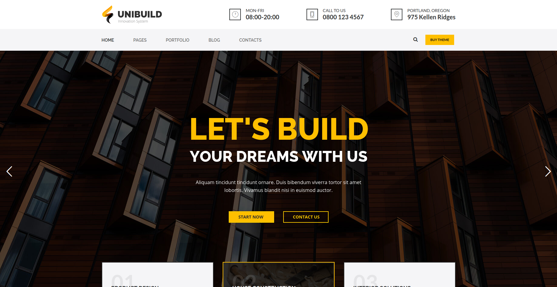 Factory, Industry, Construction Building WordPress Theme - Unibuild