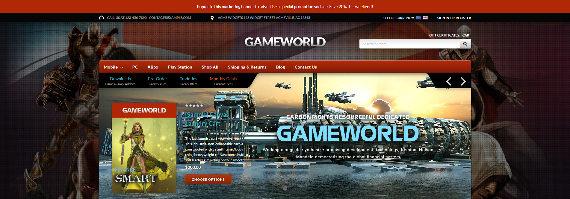 Gameworld - Game Store Responsive BigCommerce Theme