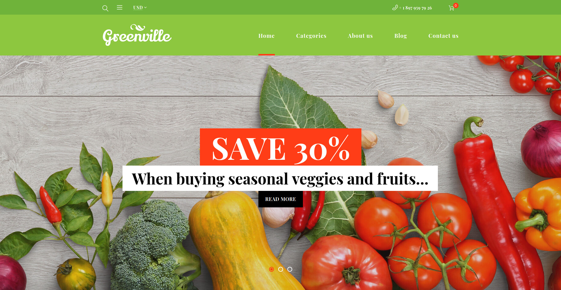 Greenville - Organic Food Restaurant WooCommerce Theme