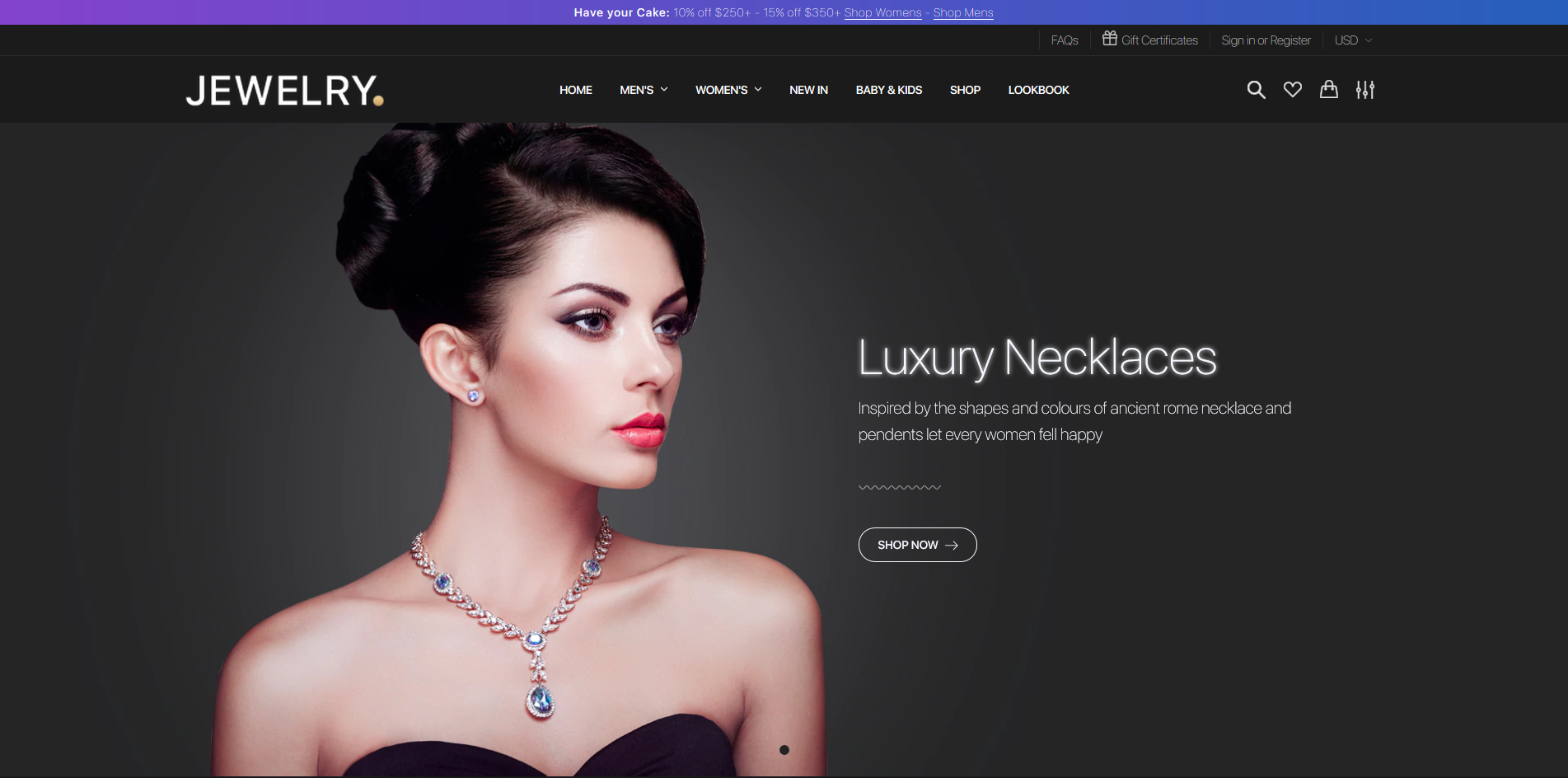 Livia Jewelry - BigCommerce dark theme for jewelry stores