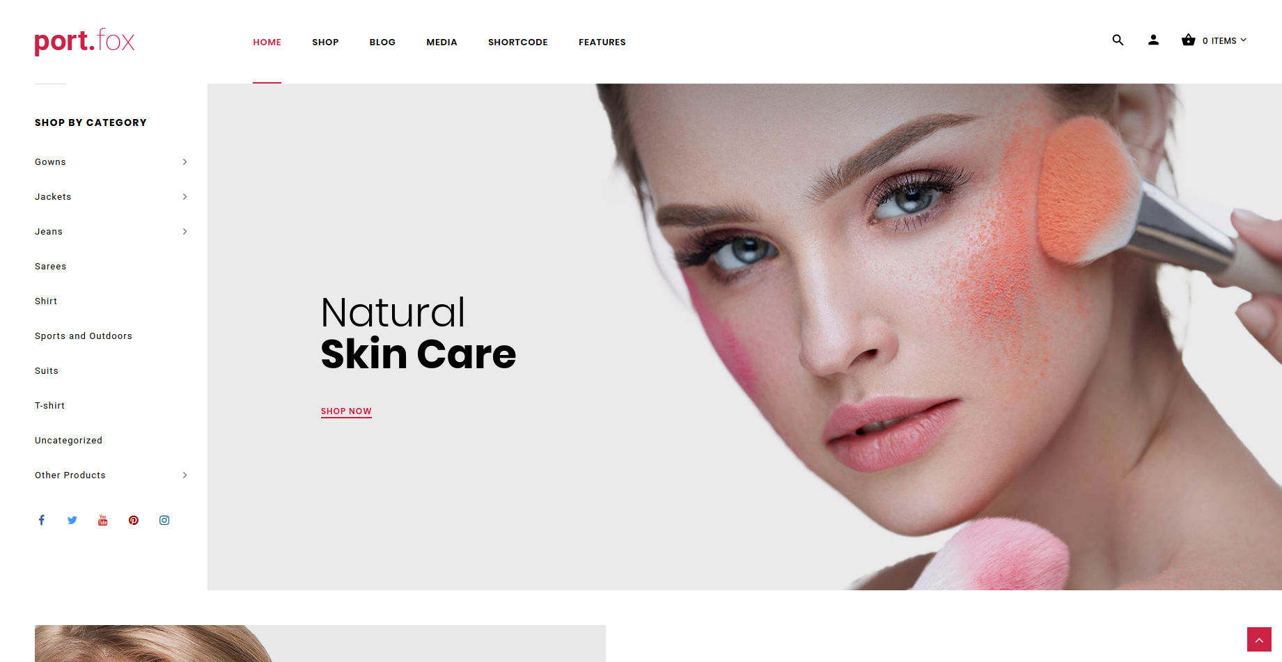Portfox - Cosmetic Store WooCommerce Theme